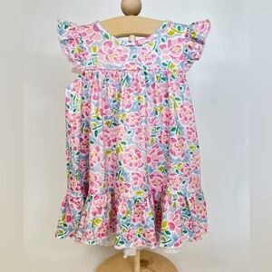 NWOT Girls Floral Ruffle Casual Dress - Pink Multi